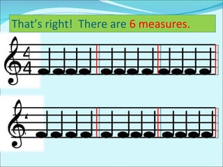 4 4 That’s right!  There are  6 measures. 4   4 