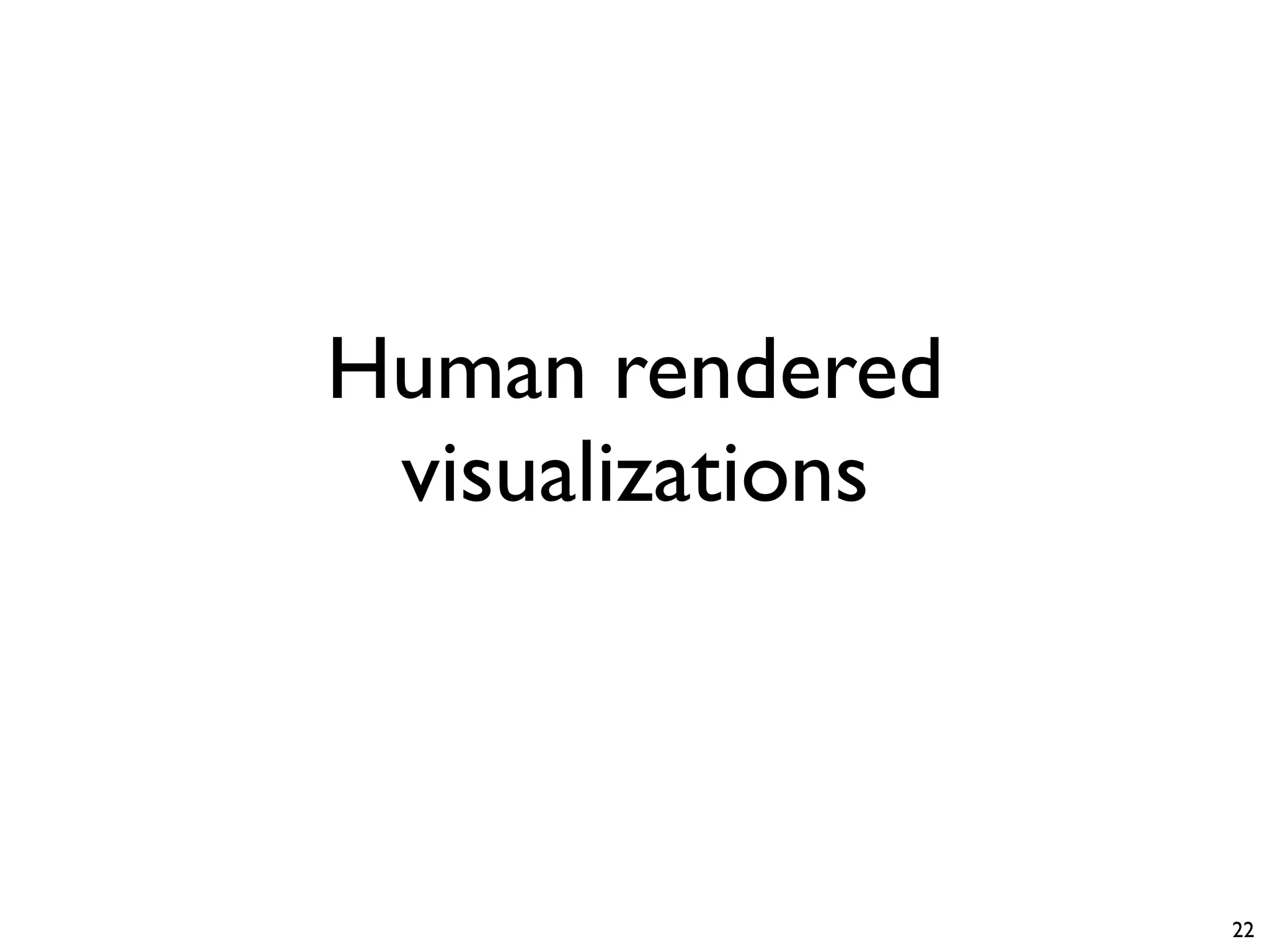 Human rendered
visualizations
22
 