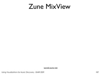 Using Visualizations for Music Discovery - ISMIR 2009
social.zune.net
Zune MixView
157
 