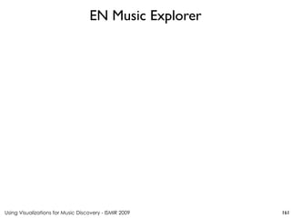 Using Visualizations for Music Discovery - ISMIR 2009
EN Music Explorer
161
 