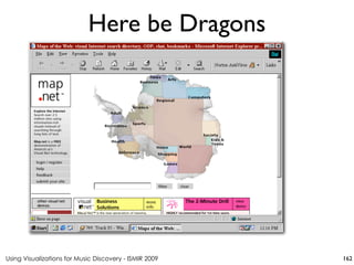Using Visualizations for Music Discovery - ISMIR 2009
Here be Dragons
162
 