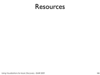 Using Visualizations for Music Discovery - ISMIR 2009
Resources
165
 