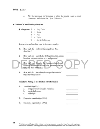 ucsc all rights reserved. no part of this material may... Grade 10 Music - Learning Material {Unit I: MUSIC OF THE 20TH CENTURY ...