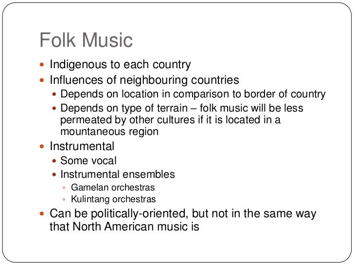 Music 120 Music of Southeast Asia