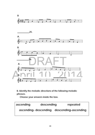 Three Basic Melodic Direction Grade 3 Music Teachers Guide | PDF