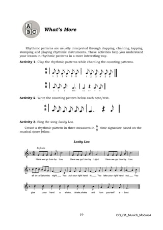 Music6 q1 mod4_creating-rhythmic-patterns_version3 | PDF