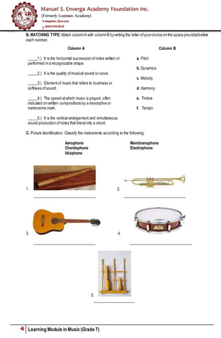 Music 7 Module (1 st quarter) | PDF