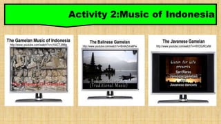 Activity 2:Music of Indonesia
 