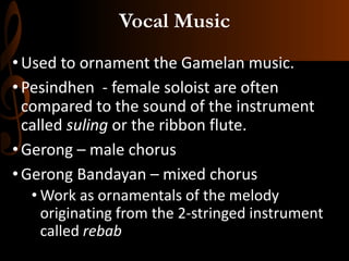 Gamelan vocal deals