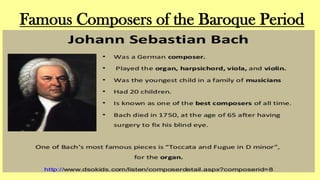 Famous Composers of the Baroque Period
 