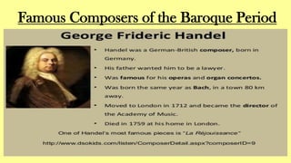 Famous Composers of the Baroque Period
 