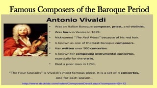 Famous Composers of the Baroque Period
 