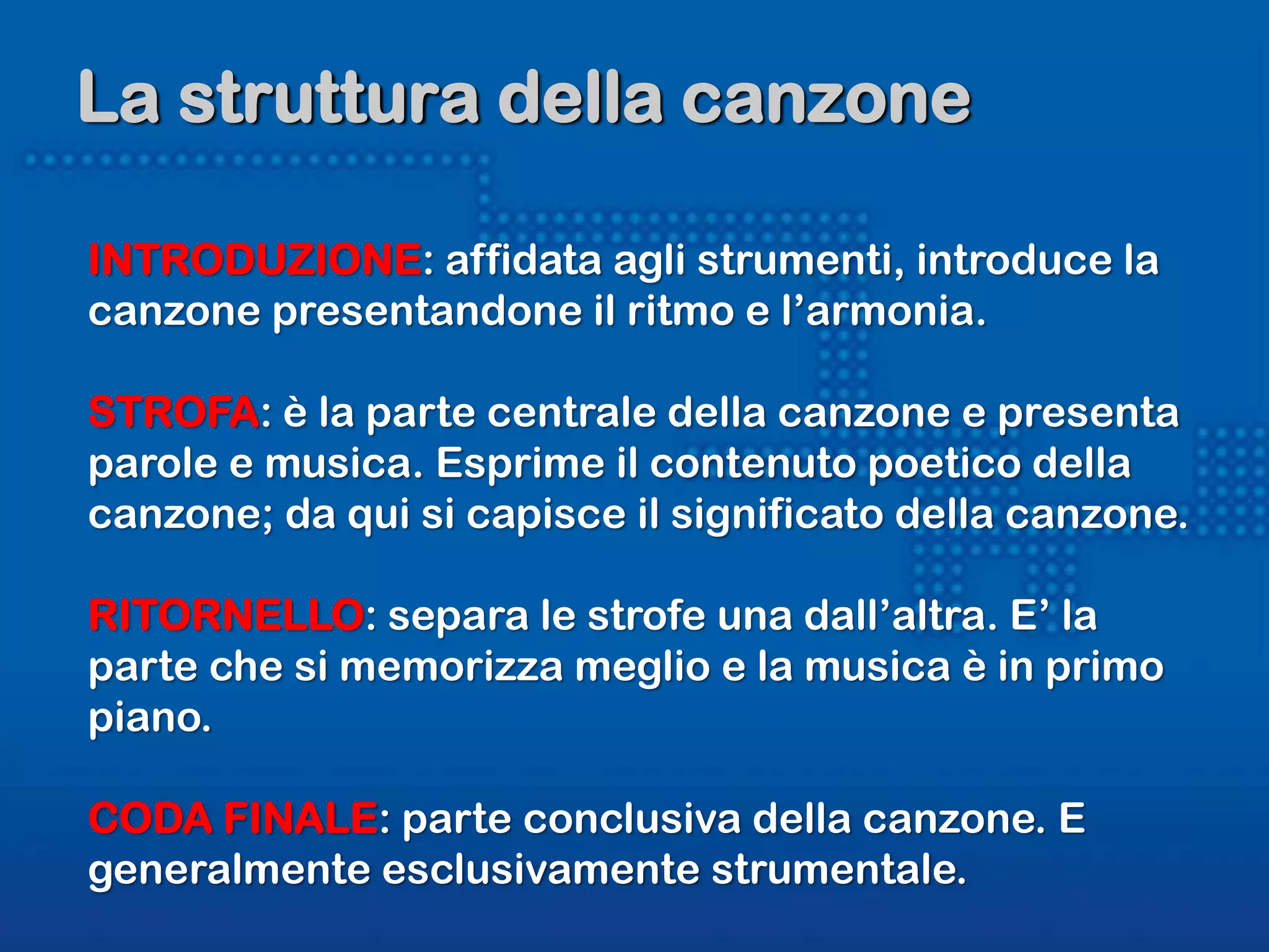Musica e parole la canzone | PPTX