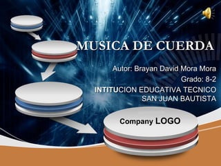 Company LOGO
MUSICA DE CUERDA
Autor: Brayan David Mora Mora
Grado: 8-2
INTITUCION EDUCATIVA TECNICO
SAN JUAN BAUTISTA
 