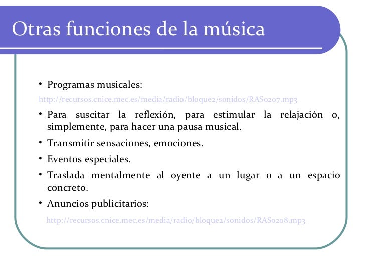 Musica, efectos y silencio