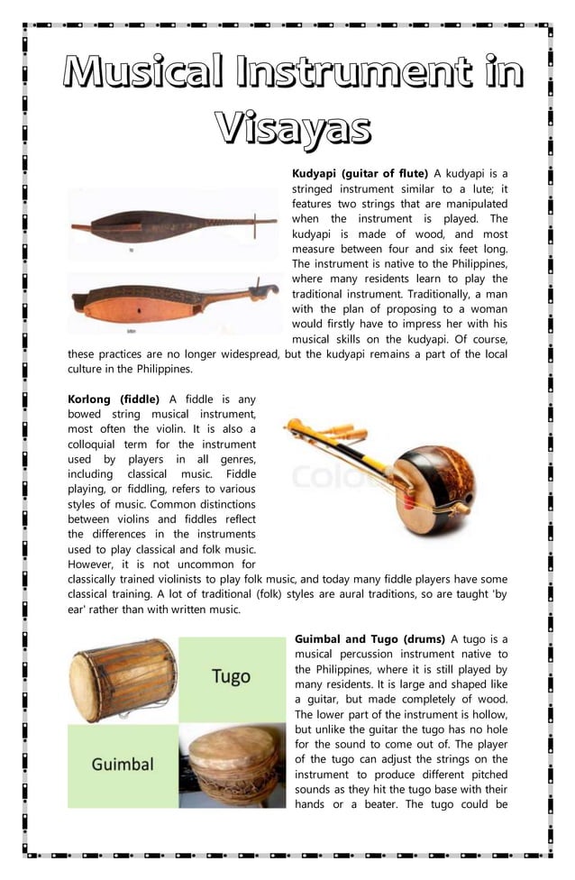 Musical instrument in mindoro palawan and visayas