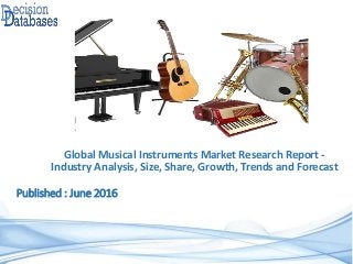 Published : June 2016
Global Musical Instruments Market Research Report -
Industry Analysis, Size, Share, Growth, Trends and Forecast
 