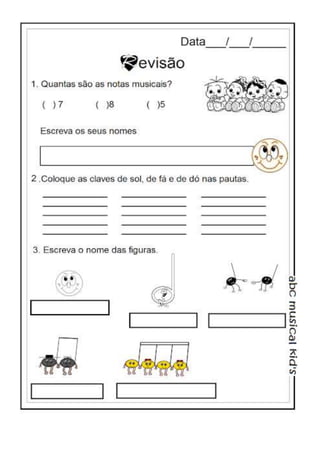 Musicalização infantil  exercicios