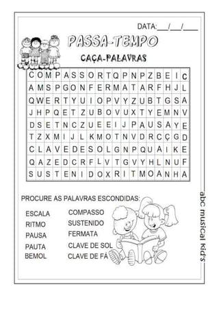 Musicalização infantil  exercicios