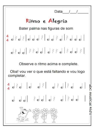 Musicalização infantil  exercicios