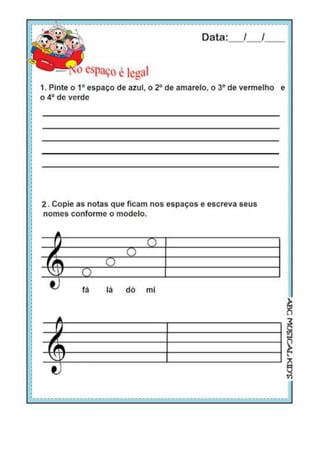 Musicalização infantil  exercicios