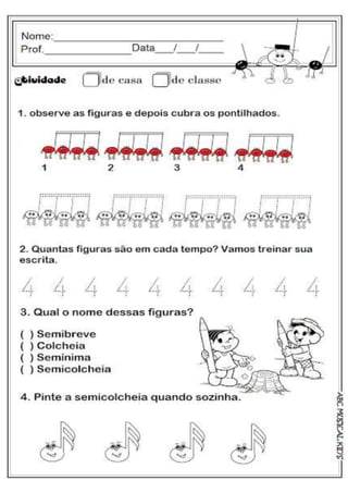 Musicalização infantil  exercicios