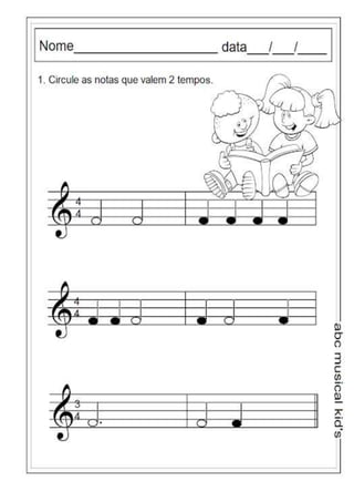 Musicalização infantil  exercicios
