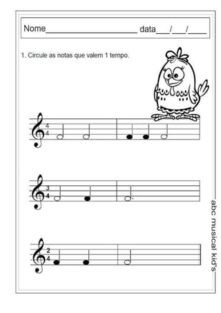 Musicalização infantil  exercicios