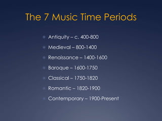 Musical time periods | PPTX