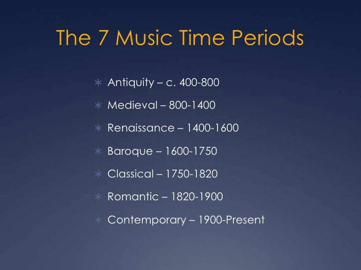 Musical time periods