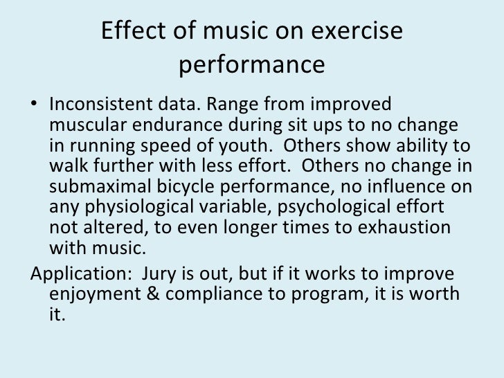 Music And Exercise Research Summary