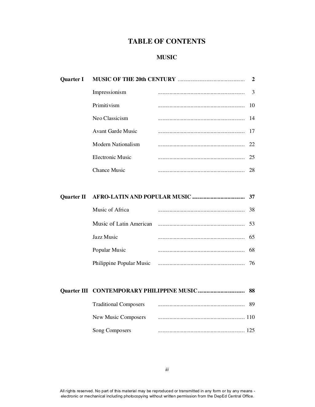 MUSIC and ARTS Gr. 10 Learner's Module Quarter 1 to 4 complete