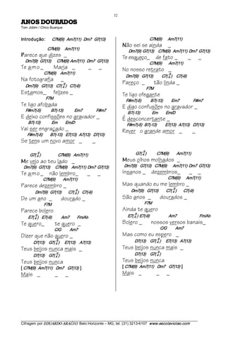 32 
SODARUOD SONA                                 
Tom Jobim / Chico Buarque 


Introdução:             C7M(9)   Am7(11)   Dm7   G7(13)                                            C7M(9)       Am7(11) 
                                                                            N   ão sei se ainda _
                     C7M(9)      Am7(11) 
                                                                                 Dm7(9)  G7(13)     C7M(9)   Am7(11)  Dm7  G7(13)
P   arece que dizes _                                                       Te esqueço_                 de fato _                  _        _
    Dm7(9)   G7(13)       C7M(9)  Am7(11)   Dm7   G7(13)
                                                                                                   C7M(9)        Am7(11)
Te a m o _                Maria _                     _       _             No nosso retrato _
                  C7M(9)     Am7(11)                                                                               9 
                                                                              Dm7(9)    G7(13)          C7( 4 )     C7(­9)
Na fotografia                    _
                                 9                                          Pareço _                    tão linda _
    Dm7(9)    G7(13)    C7( 4 )    C7(­9)
                                                                                                  F7M
Estamos_                 felizes _                                          Te ligo ofegante
                   F7M
                                                                              F#m7(­5)           B7(­13)          Em7                F#m7
Te ligo afobada                                                             E digo confusões no gravador _
    F#m7(­5)            B7(­13)             Em7                F#m7
                                                                                B7(­13)             Em         Em/D
E deixo confissões no gravador _                                            É desconcertante _
      B7(­13)             Em         Em/D
                                                                                F#m7(­5)   B7(­13)          E7(13)   A7(13)    D7(13)
Vai ser engraçado _                                                         Rever o grande amor _                                      _
     F#m7(­5)         B7(­13)    E7(13)   A7(13)    D7(13)
Se tens um novo amor _                                    _
                                                                                             9 
             9 
       G7( 4 )                    C7M(9)    Am7(11)                                   G7( 4 )            C7M(9)         Am7(11) 
M   e vejo ao teu lado _                                                    M   eus olhos molhados _
 Dm7(9)   G7(13)      C7M(9)     Am7(11)  Dm7  G7(13)                        Dm7(9)    G7(13)    C7M(9)                 Am7(11)  Dm7  G7(13)
Te a m o _            não lembro_                   _         _             Insanos _ dezembros_                                    _ _
                  C7M(9)         Am7(11)                                                                          C7M(9)       Am7(11)
Parece dezembro _                                                           Mas quando eu me lembro _
                                                                                                                        9 
                                            9 
           Dm7(9)   G7(13)        C7( 4 )    C7(­9)                               Dm7(9)    G7(13)         C7( 4 )        C7(­9)
De um ano _                      dourado _                                  São anos _                       dourados _
                  F7M                                                                         F7M
Parece bolero                                                               Ainda te quero
           9                                                                          9 
      E7( 4 )    E7(­9)           Am7         Fm/Ab                             E7( 4 )  E7(­9)                      Am7                          Fm/Ab
Te quero_                 te quero _                                        Bolero _                nossos versos banais_
                          C/G          Am7                                                                   C/G          Am7
Dizer que não quero _                                                       Mas como eu espero _
                                                                                                         9 
                            9 
          D7(13)     G7( 4 )      E7(13)     A7(13)                                  D7(13)     G7( 4 )      E7(13)    A7(13)
Teus beijos nunca mais _                                                    Teus beijos nunca mais _
                            9                                                                            9 
          D7(13)     G7( 4 )                                                         D7(13)     G7( 4 )
Teus beijos nunca                                                           Teus beijos nunca
[ C7M(9)   Am7(11)    Dm7    G7(13)  ]                                      [ C7M(9)   Am7(11)    Dm7    G7(13)  ]
Mais _                     _         _                                      Mais _                       _       _




___________________________________________________________________________________________________________ 
Cifragem por EDUARDO ARAÚJ O. Belo Horizonte – MG, tel. (31) 3213­6107  www.escolaviolao.com  
 