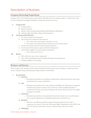 music business plan template pdf