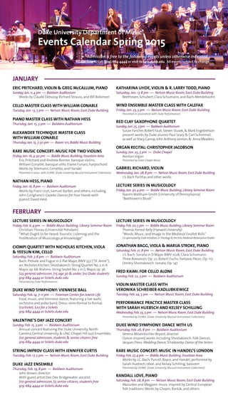 Music calendar spring 2015 | PDF