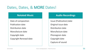 Music Cataloging Basics (October 2018)