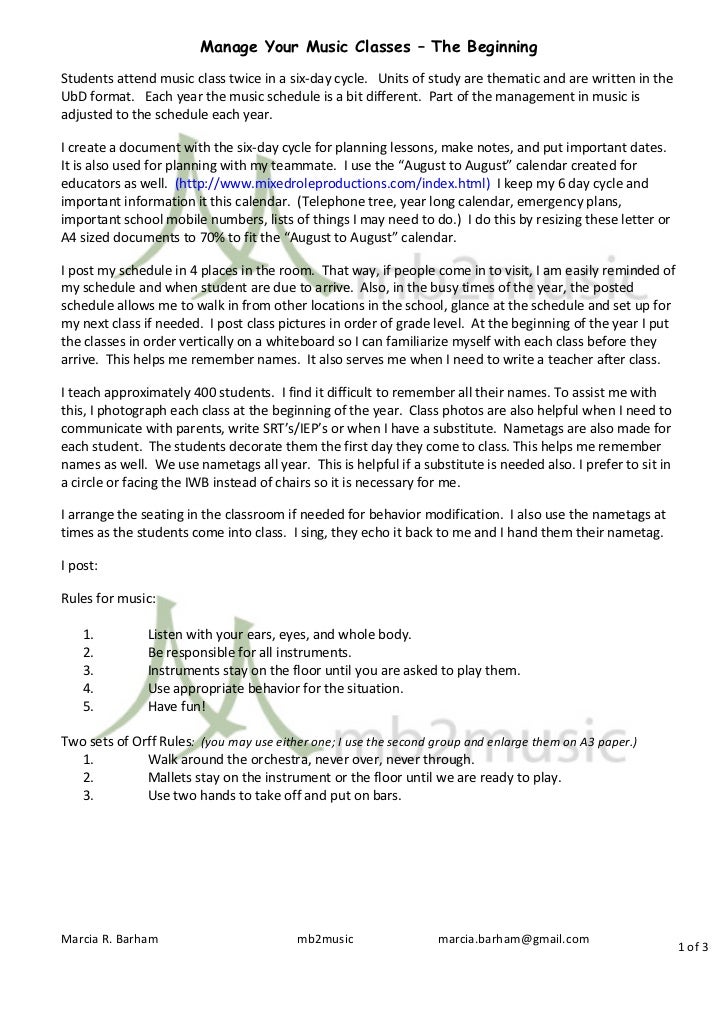 Music Class Organization And Management From Mb2music