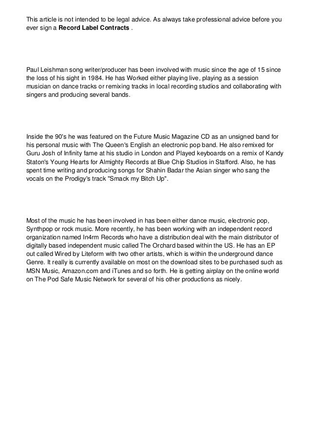 music contracts