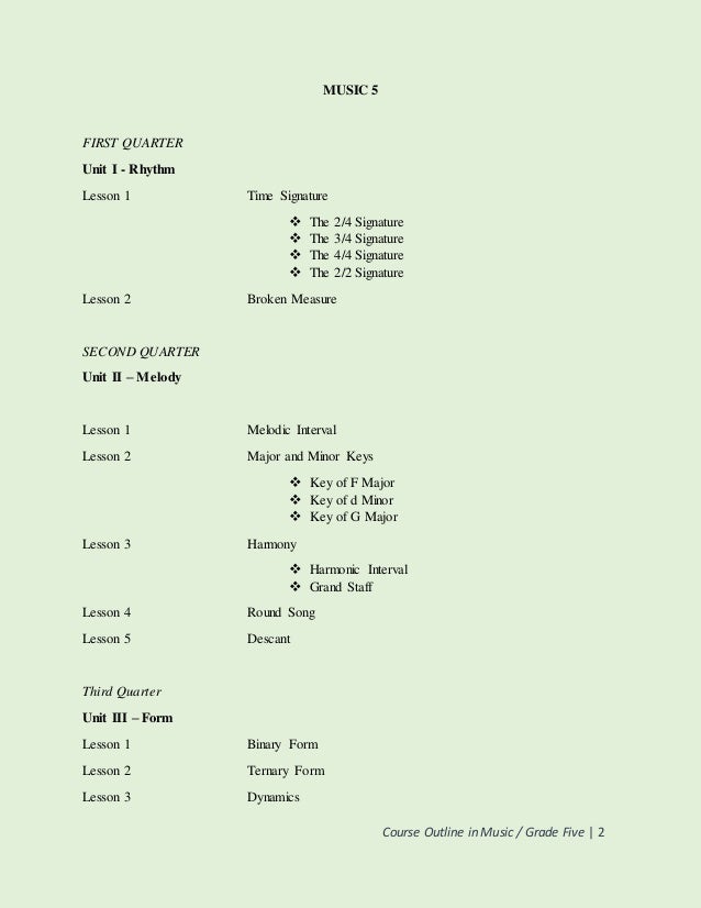 Music 5 Course Outline