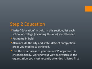 Music CV | PPT