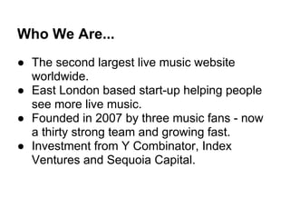 Data Science for Live Music