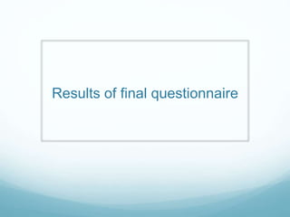 Results of final questionnaire 
 