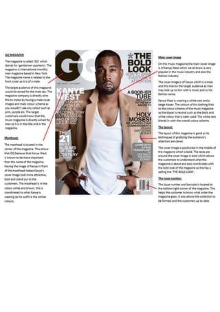 Music double page spreads analysed