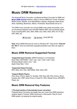 Music drm removal