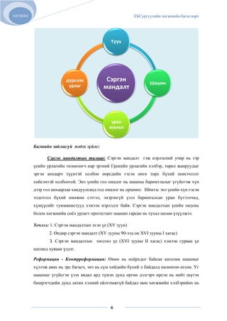 ХӨГЖИМ                                                   ЕБСургуулийн хөгжмийн багш нарт




                                              Түүх




                        дүрслэх            Сэргэн                Шашин
                         урлаг            мандалт




                                              уран
                                             зохиол


         Багшийн зайлшгүй мэдэх зүйлс:

               Сэргэн мандалтын талаар: Сэргэн мандалт гэж нэрлэсний учир нь тэр
         үеийн урлагийн төлөөлөгч нар эртний Грекийн урлагийн хэлбэр, төрөл жанруудыг
         эргэн анхаарч түүнтэй холбон өөрсдийн гэсэн өнгө төрх бүхий шинэчлэлт
         хийсэнтэй холбоотой. Энэ үеийн гол онцлог нь шашны баримтлалыг үгүйсгэж хүн
         дээр гол анхаарлаа хандуулсанд гол онцлог нь оршино. Иймээс энэ үеийн хүн гэсэн
         тодотгол бүхий нинжин сэтгэл, энэрэнгүй үзэл баримталсан уран бүтээлчид,
         хүмүүсийг гумманистууд хэмээн нэрлэдэг байв. Сэргэн мандалтын үеийн оюуны
         болон хөгжмийн соѐл урлагт протестант шашин гарсан нь чухал нөлөө үзүүлжээ.

         Үечлэл: 1. Сэргэн мандалтын эхэн үе (XV зуун)
                2. Өндөр сэргэн мандалт (XV зууны 90-ээд он XVI зууны I хагас)
                З. Сэргэн мандалтын төгсгөл үе (XVI зууны II хагас) хэмээн гурван үе
         шатанд хуваан үздэг.

         Реформация - Контрреформация: Өмнө нь ноѐрхдог байсан католик шашныг
         хүлээж авах нь эрс багасч, энэ нь сүм хийдийн бүхий л байдалд нөлөөгөө өгсөн. Уг
         шашныг үгүйсгэн үзэх явдал ард түмэн дунд өргөн дэлгэрч ирсэн нь нийт шүтэн
         бишрэгчдийн дунд латин хэлний ойлгомжгүй байдал мөн хөгжмийн хэлбэрийнх нь




                                              6
 