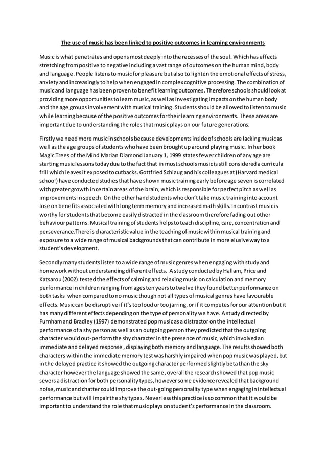 Music essay 1