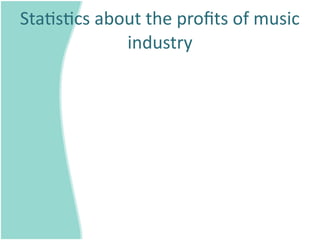Sta=s=cs about the proﬁts of music 
            industry
 