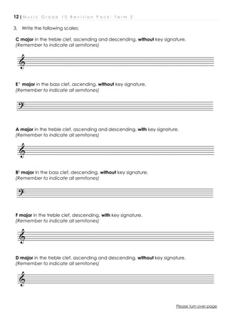 Grade 10 Music Literacy and Comprehension Revision Pack Term 2 | PDF