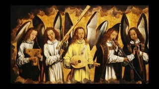 an unusual composition ...
a musical angel accompanying the Virgin and the Christ child
(... and who looks more like a min...