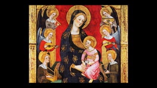 The Virgin and Child surrounded by angels playing music …
a very graceful and refined version of an iconographic type that...